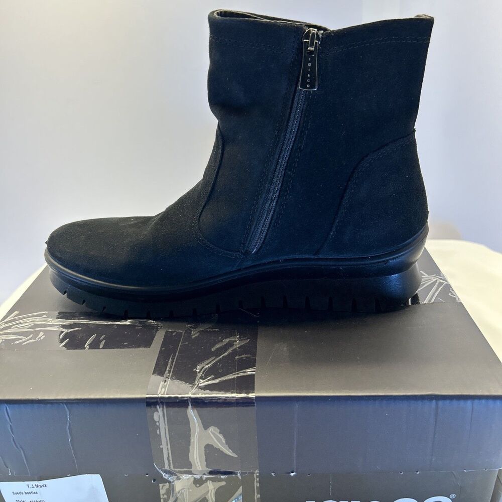 Igi & Co Goretex Suede Winter Booties Black Women SZ 8 New in Box